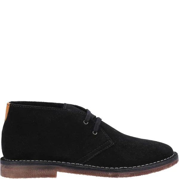 Hush Puppies Samuel Classic 2 Hole Suede Desert Boots Black - Image 4