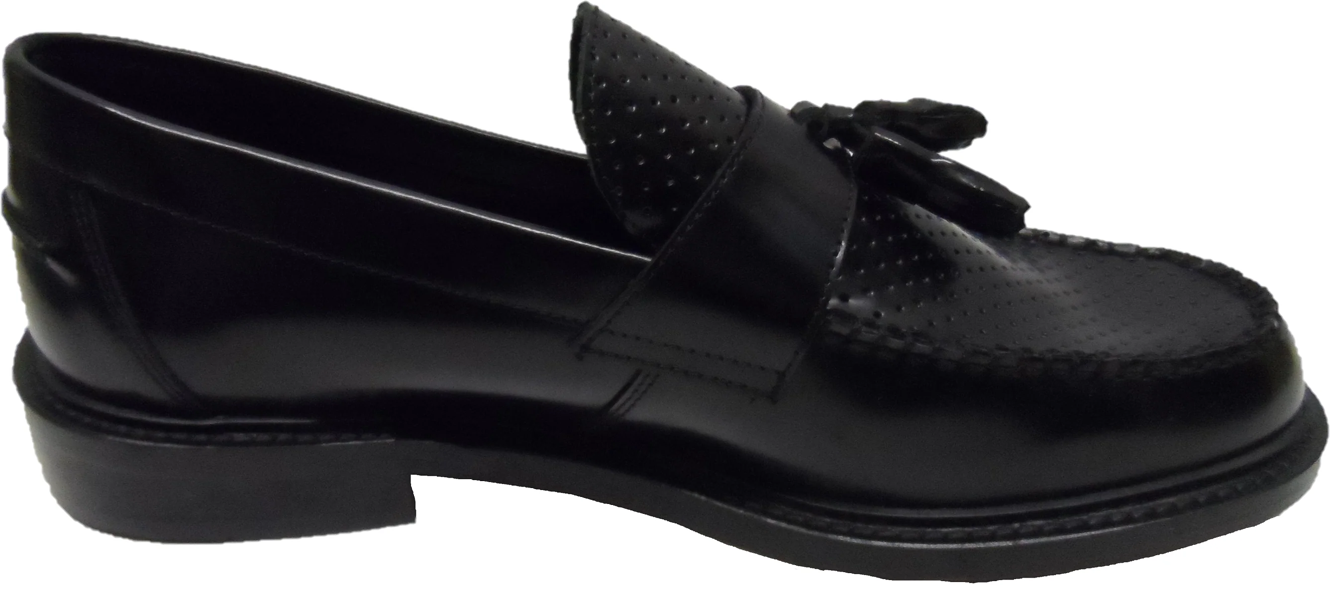 ikon Original Black Quad Punch Retro,Ska,Northern Soul Tassel Loafers - Image 4
