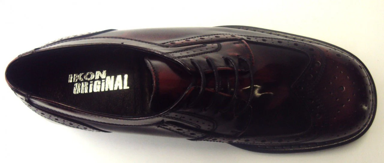 Ikon Original Krombie Leather Brogues in Oxblood Rub Off - Image 3