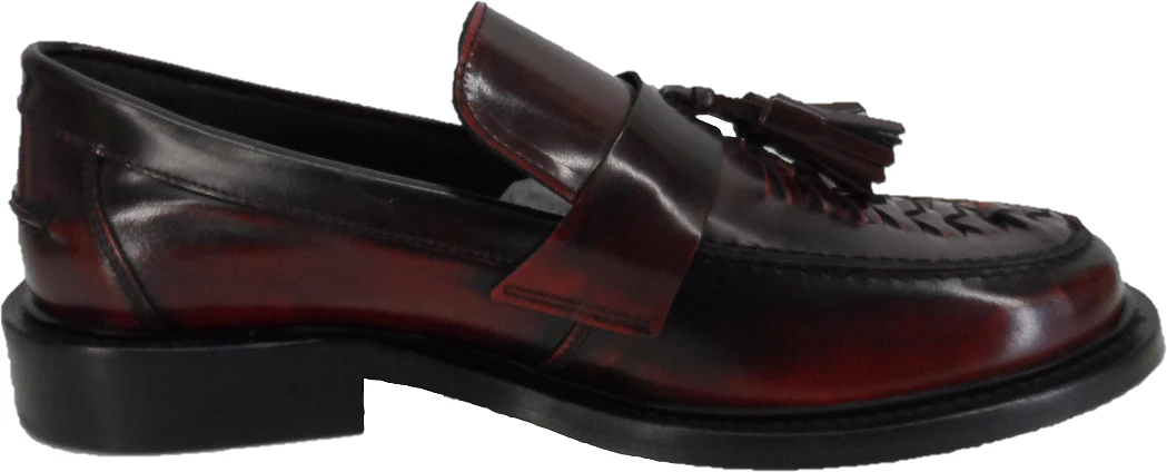Ikon Original Mens Twister Oxblood Retro,Ska,Northern Soul Tassel Loafers - Image 5