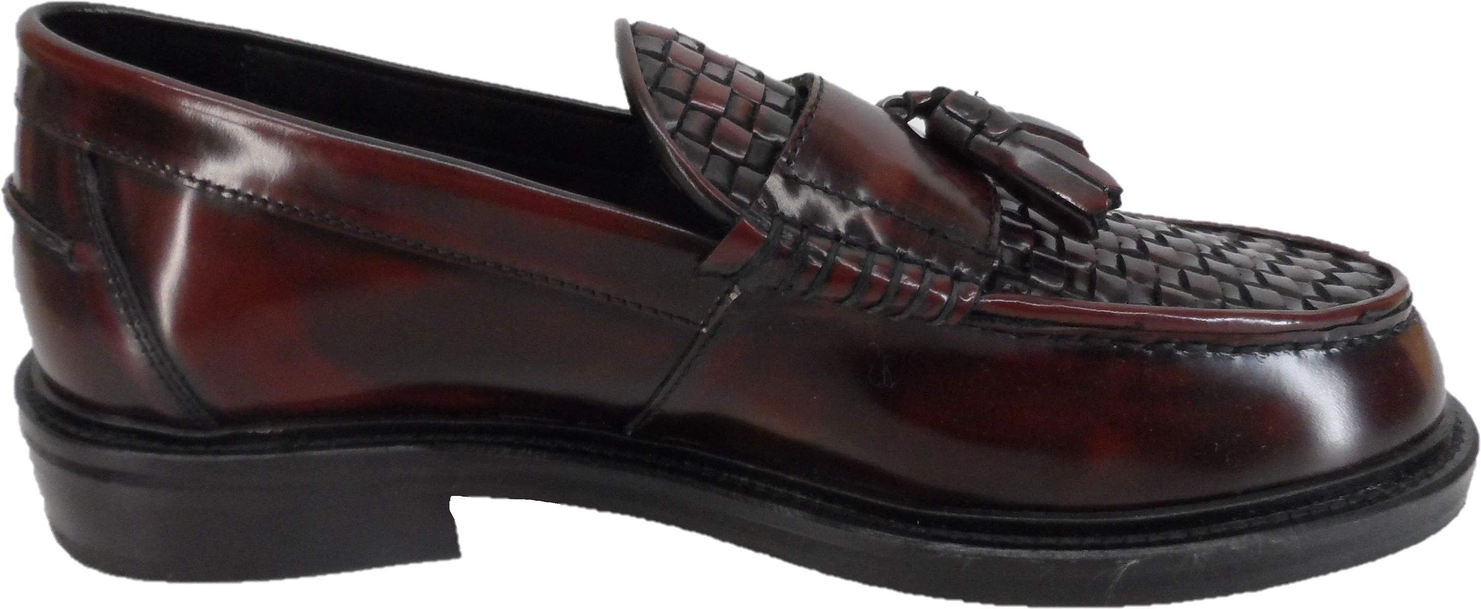 Ikon Original Oxblood Real Weave Retro,Ska,Northern Soul Tassel Loafers - Image 5
