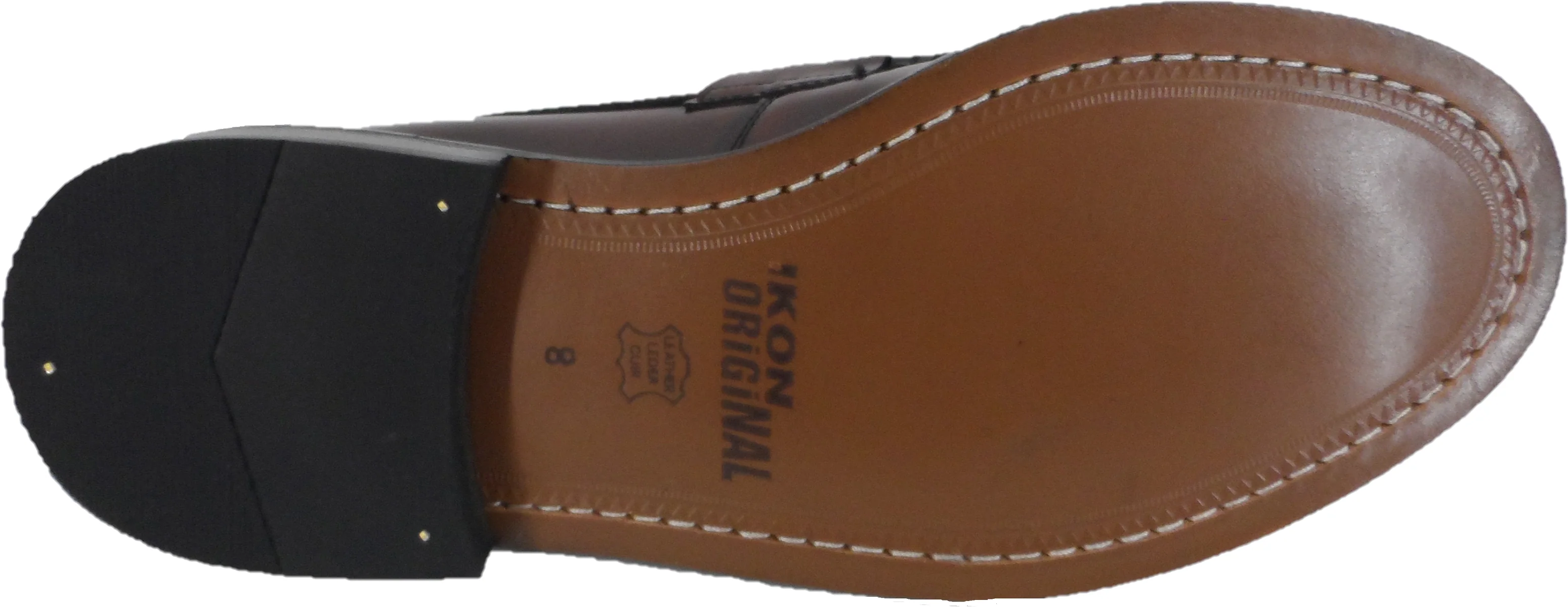 Ikon Original Quad Punch Leather Tassel Loafers in Oxblood Rub Off - Image 5