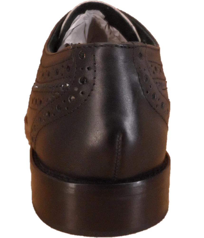 Ikon Original Yorke Leather Brogues in Black/White - Image 3