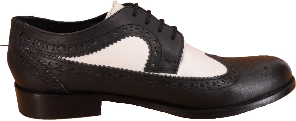 Ikon Original Yorke Leather Brogues in Black/White - Image 4