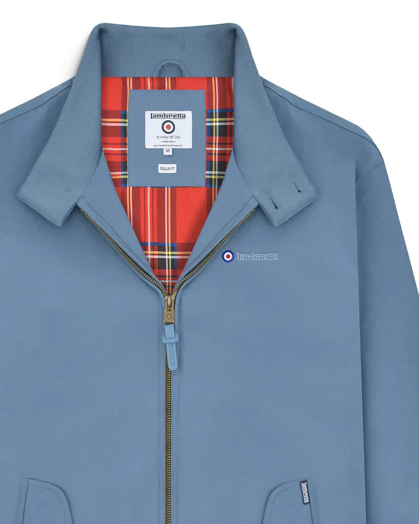 Lambretta Shower Resistant Harrington Jacket Mid Blue - Image 4