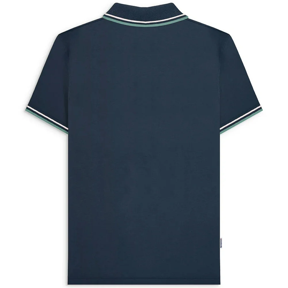 Lambretta Side Stripe Pique Polo Shirt Navy - Image 2