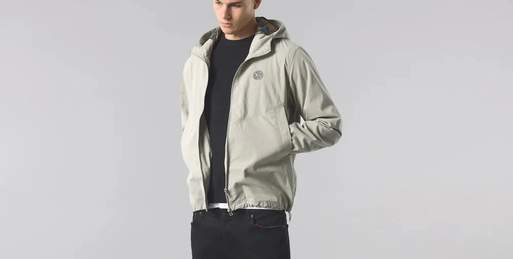 Pretty Green Paisley Lined Hood Jacket Grey - Image 3