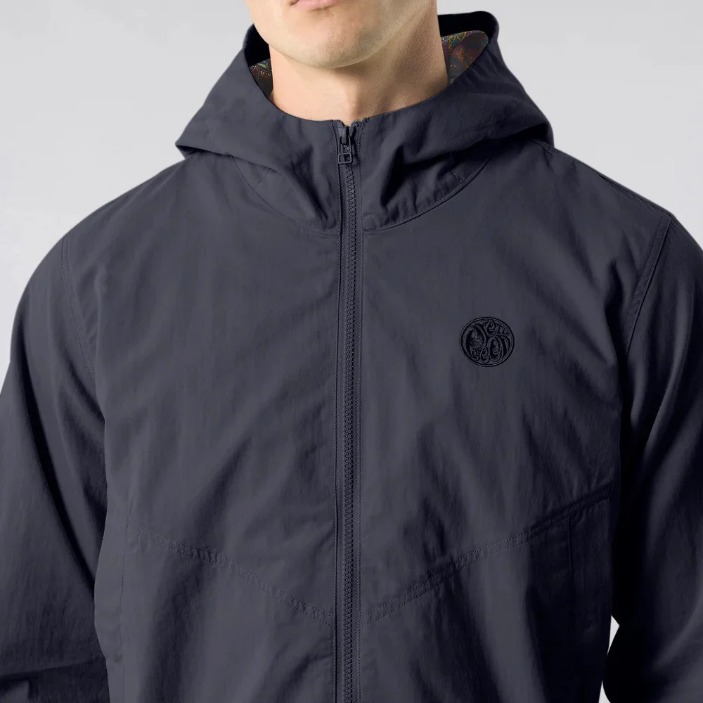 Pretty Green Paisley Lined Hood Jacket Navy - Image 3