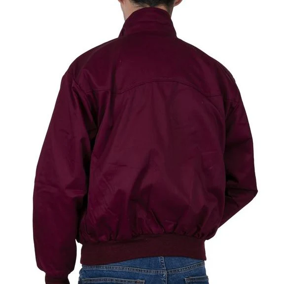Relco Classic Red Tartan Lined Harrington Jacket Burgundy - Image 2