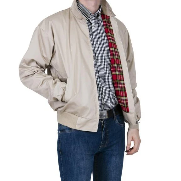 Relco Classic Red Tartan Lined Harrington Stone - Image 3