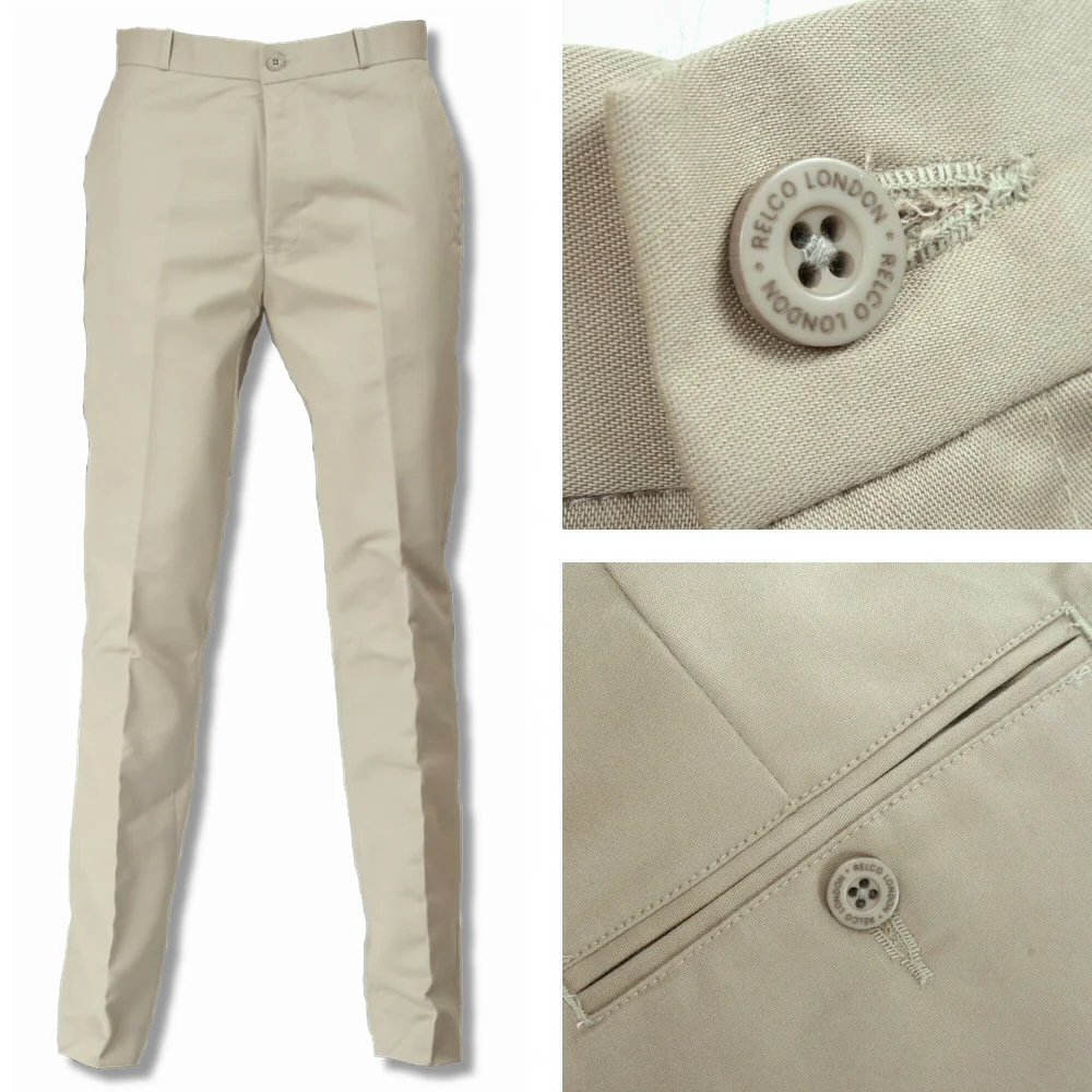 Relco Mod Retro Sta Press Trousers Navy / Burgundy / Black / Khaki - Image 3