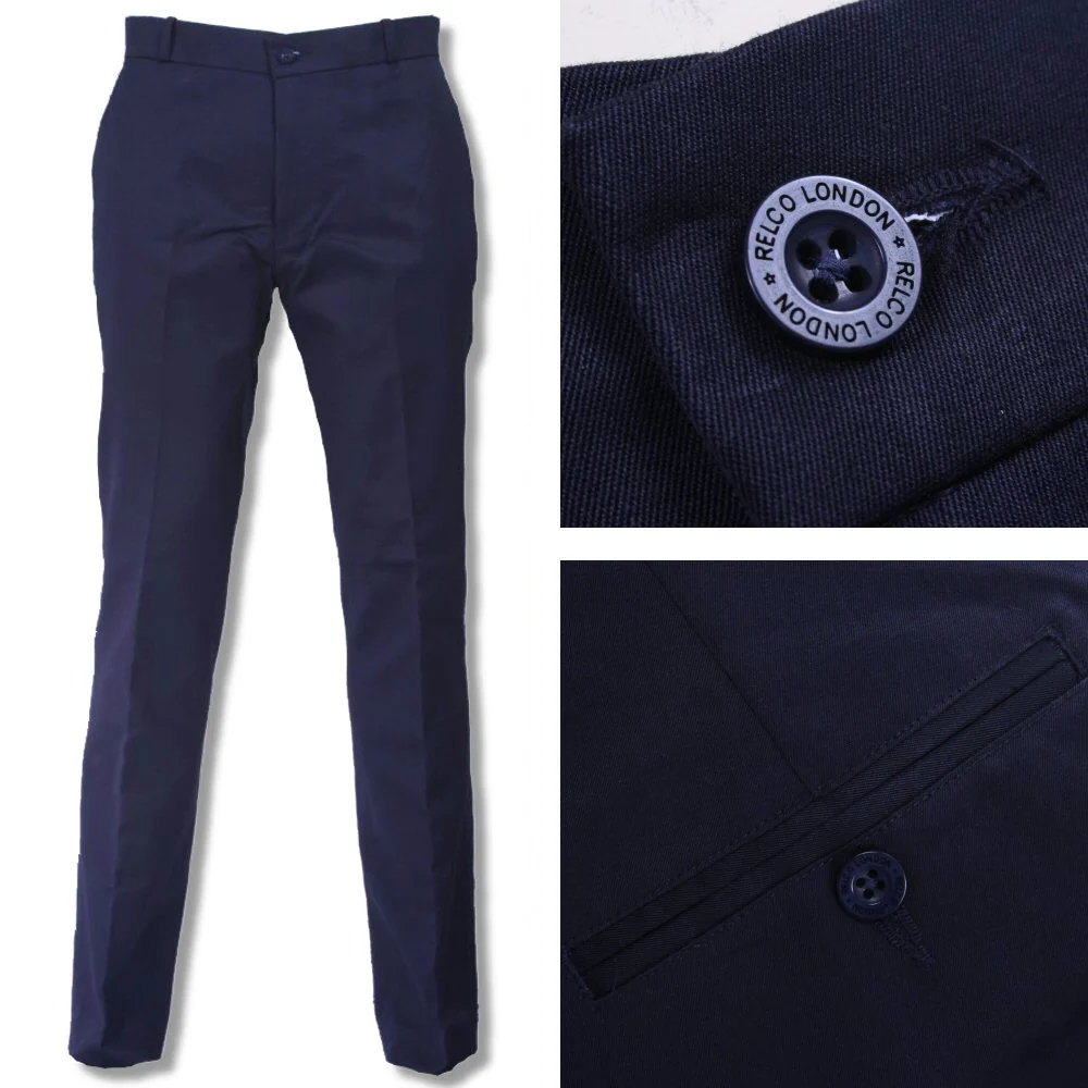 Relco Mod Retro Sta Press Trousers Navy / Burgundy / Black / Khaki - Image 6