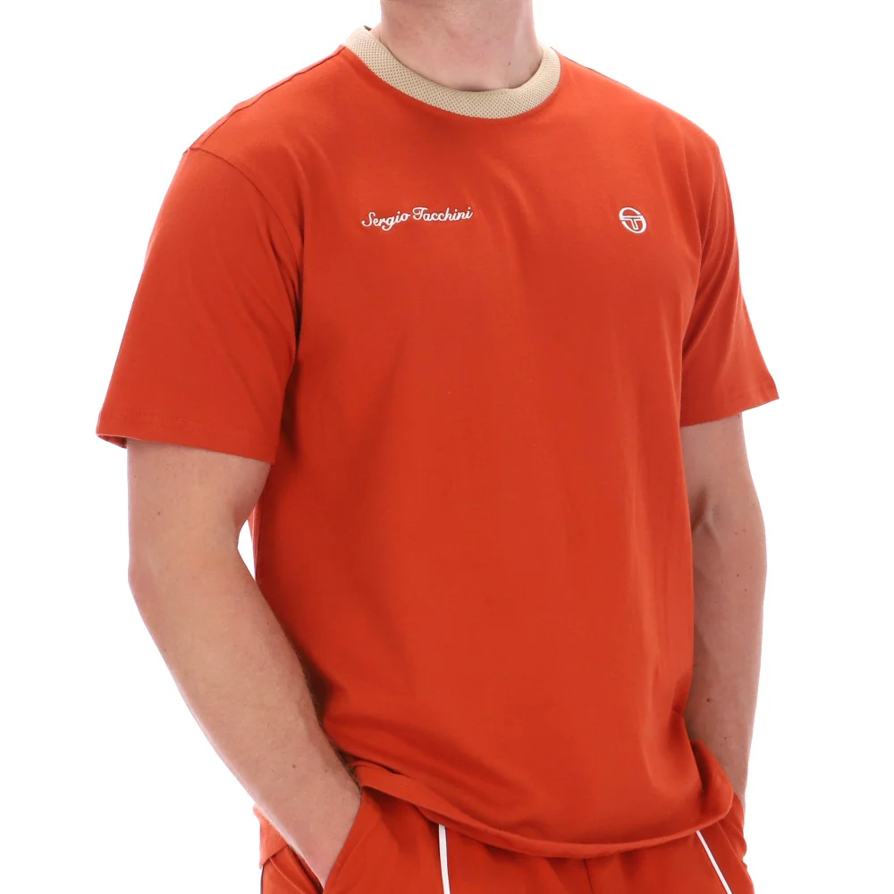 Sergio Tacchini Berto T Shirt Burnt Orange - Image 3