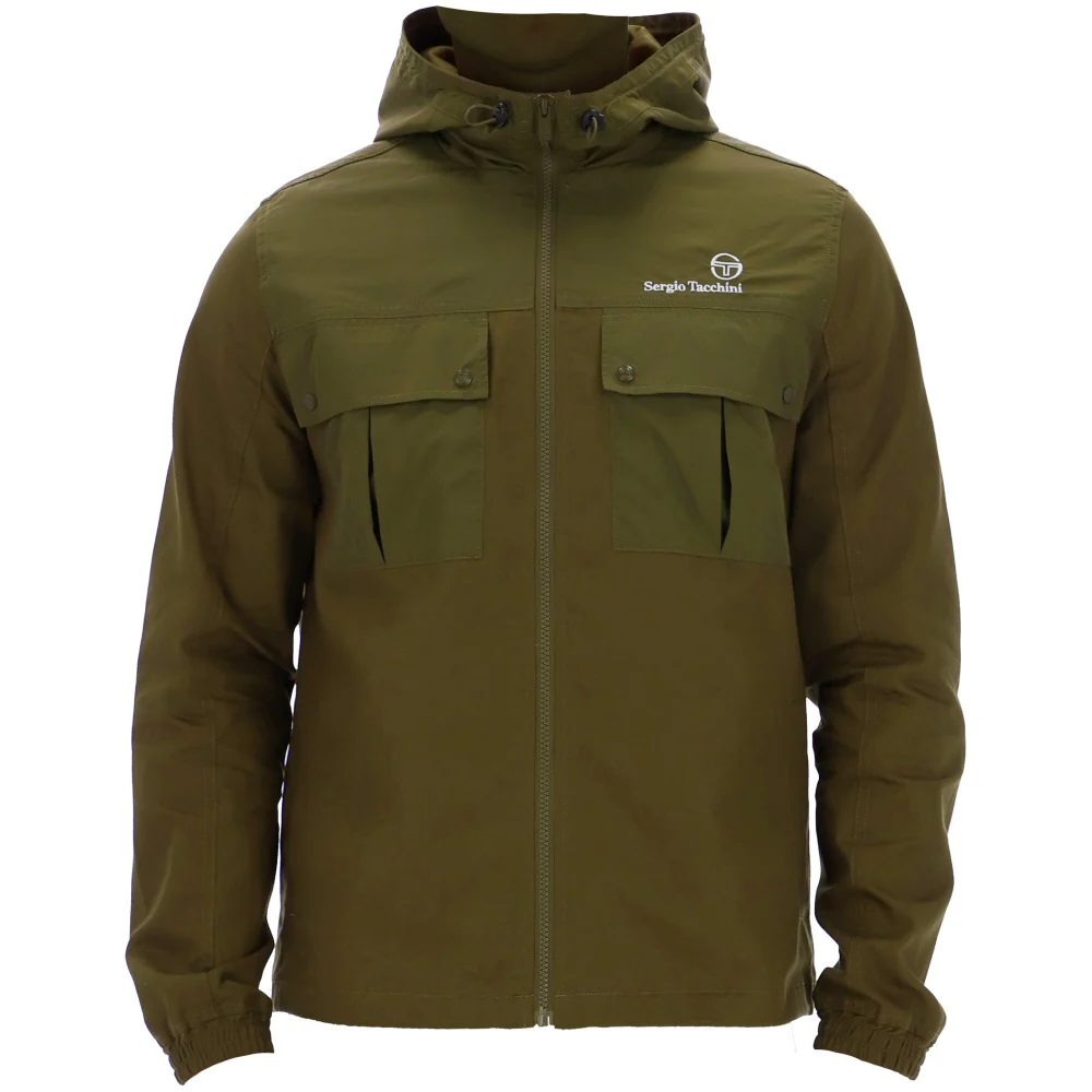 Sergio Tacchini Calisti Hooded Windbreaker Dark Olive