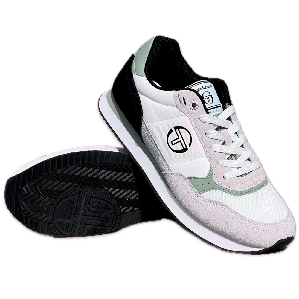 Sergio Tacchini Monza Suede Trim Trainer White / Sage - Image 3