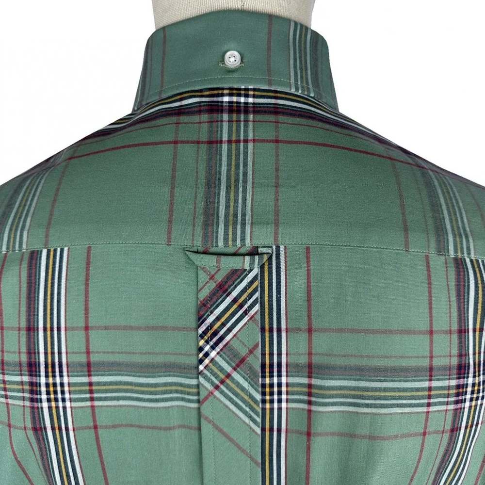 Trojan Records Classic Large Check Shirt With Pocket Square Green - Image 3