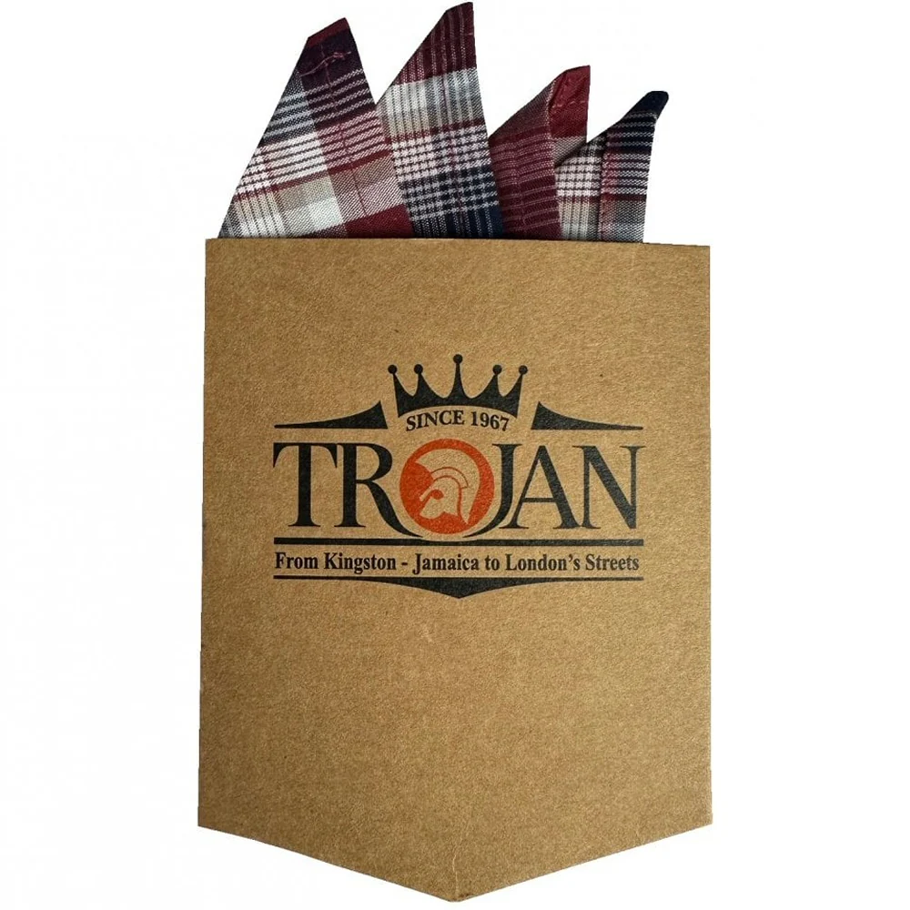 Trojan Records Classic Plaid Check Shirt With Pocket Square Port - Image 5