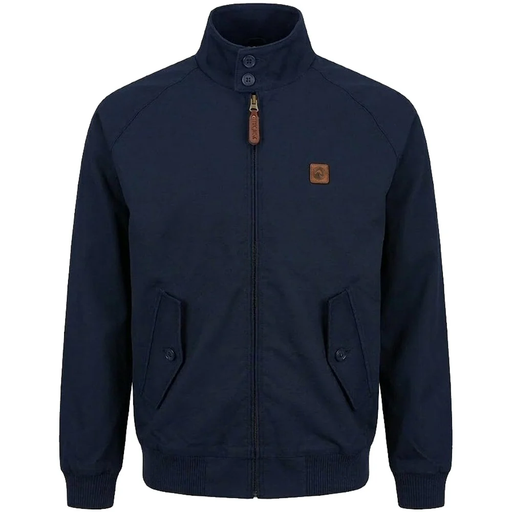 Trojan Records Classic Tartan Lined Harrington Jacket Navy - Image 2
