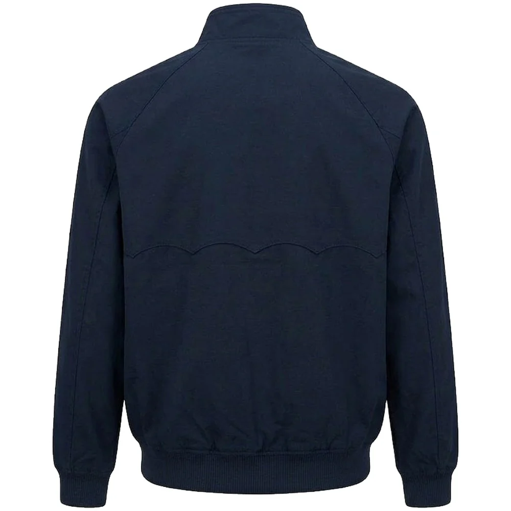 Trojan Records Classic Tartan Lined Harrington Jacket Navy - Image 3