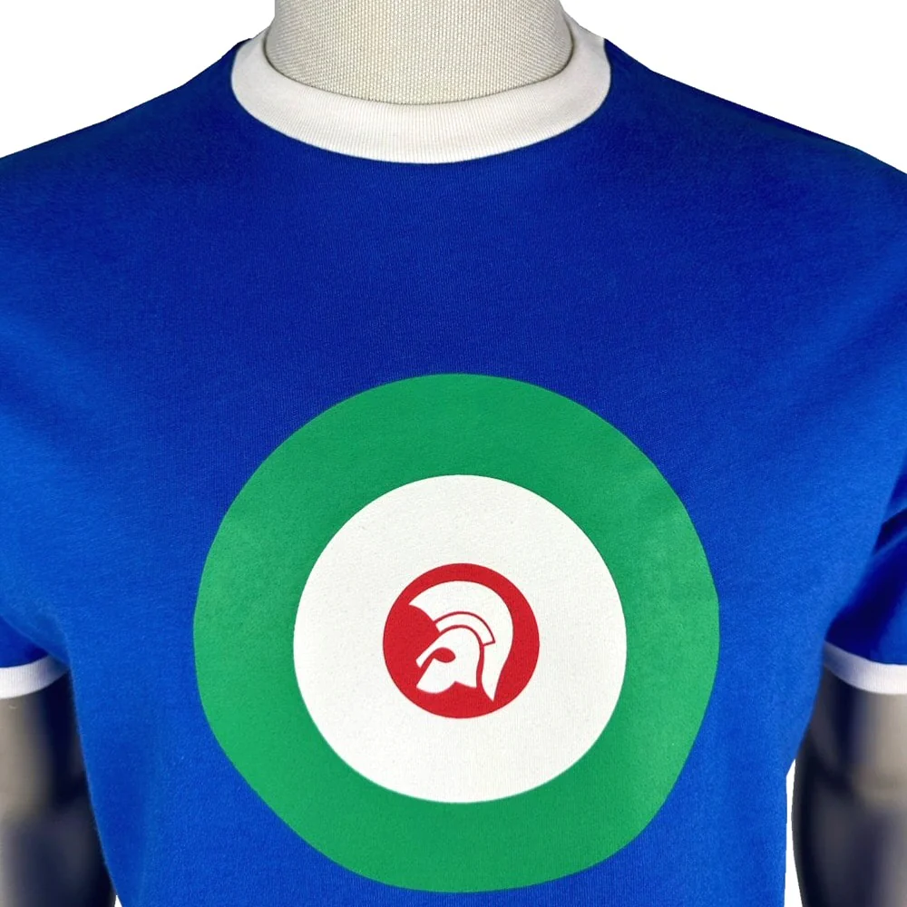 Trojan Records Helmet And Roundel T-Shirt Cobalt - Image 2