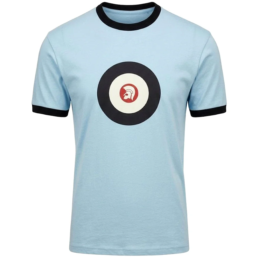 Trojan Records Helmet And Roundel T-Shirt Sky Blue