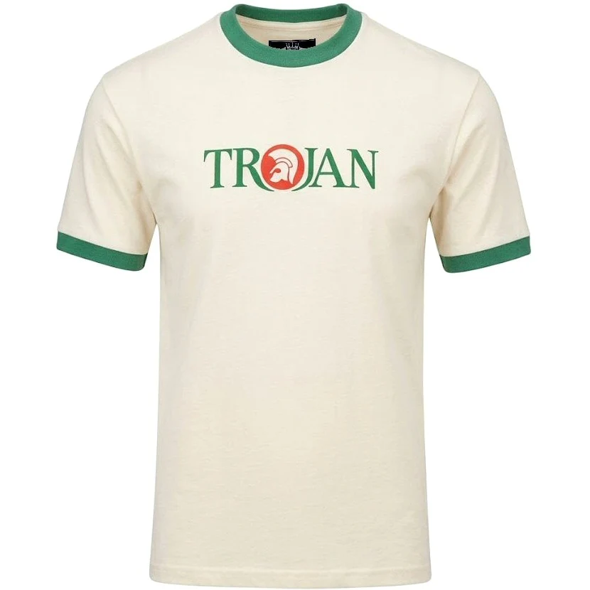 Trojan Records Logo Ringer T-Shirt Ecru