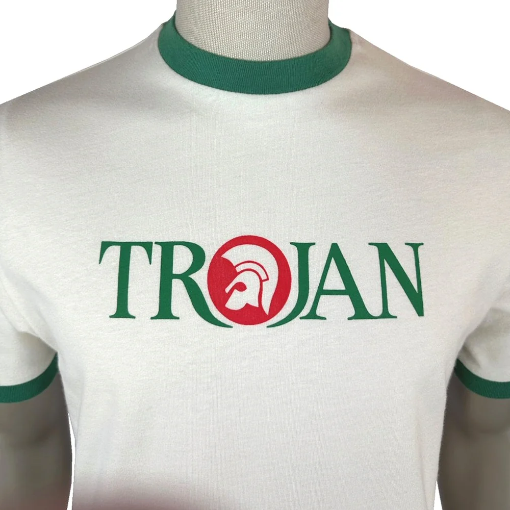 Trojan Records Logo Ringer T-Shirt Ecru - Image 2