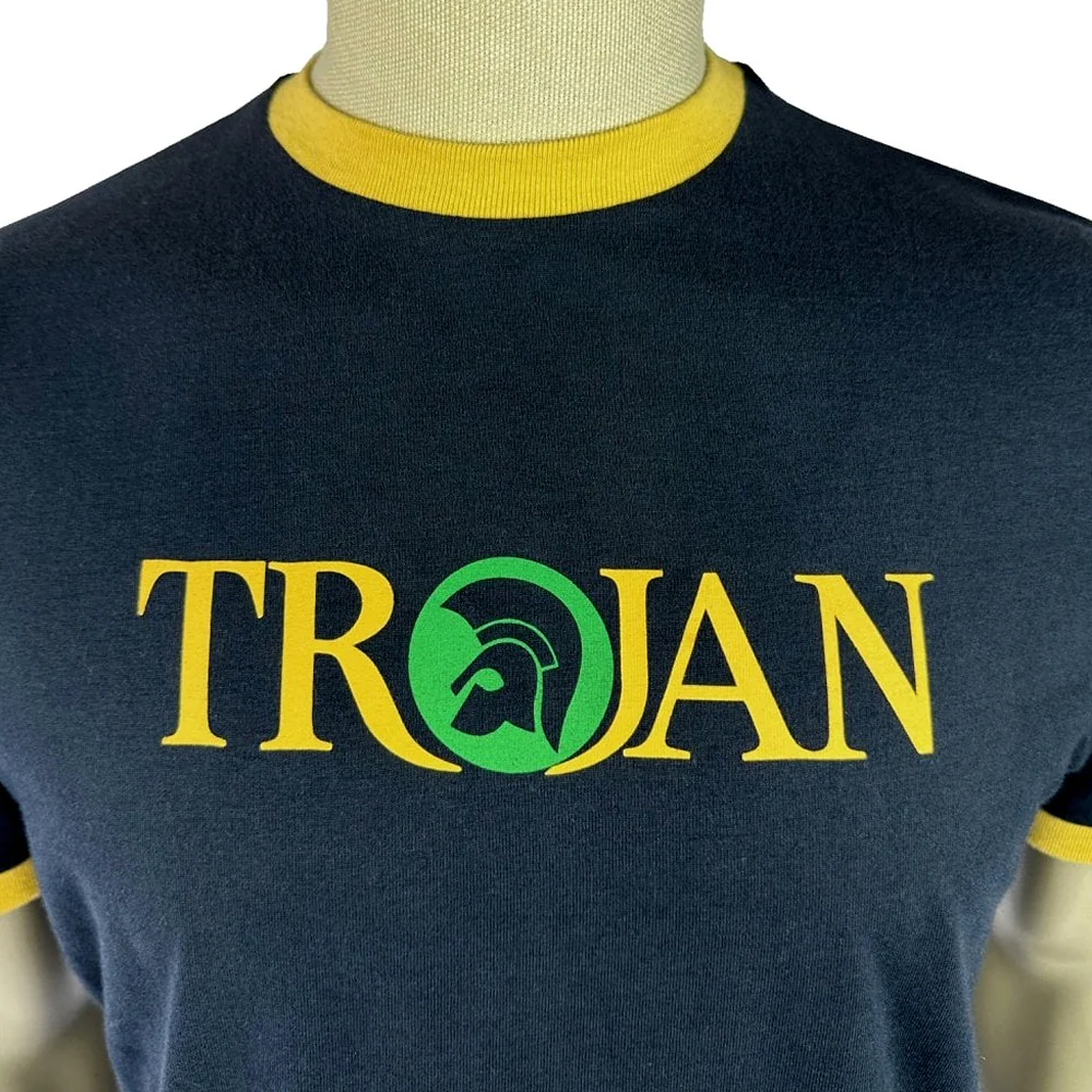 Trojan Records Logo Ringer T-Shirt Navy - Image 2