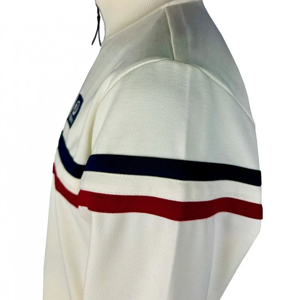 Trojan Records Retro Stripe Track Top Ecru - Image 4