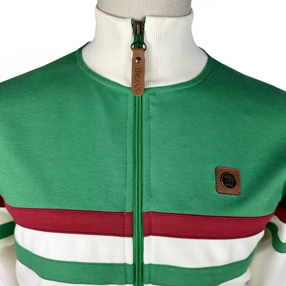 Trojan Records Retro Stripe Track Top Emerald - Image 2