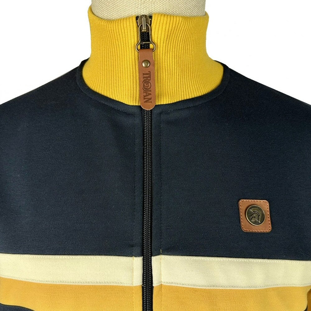 Trojan Records Retro Stripe Track Top Mustard - Image 2