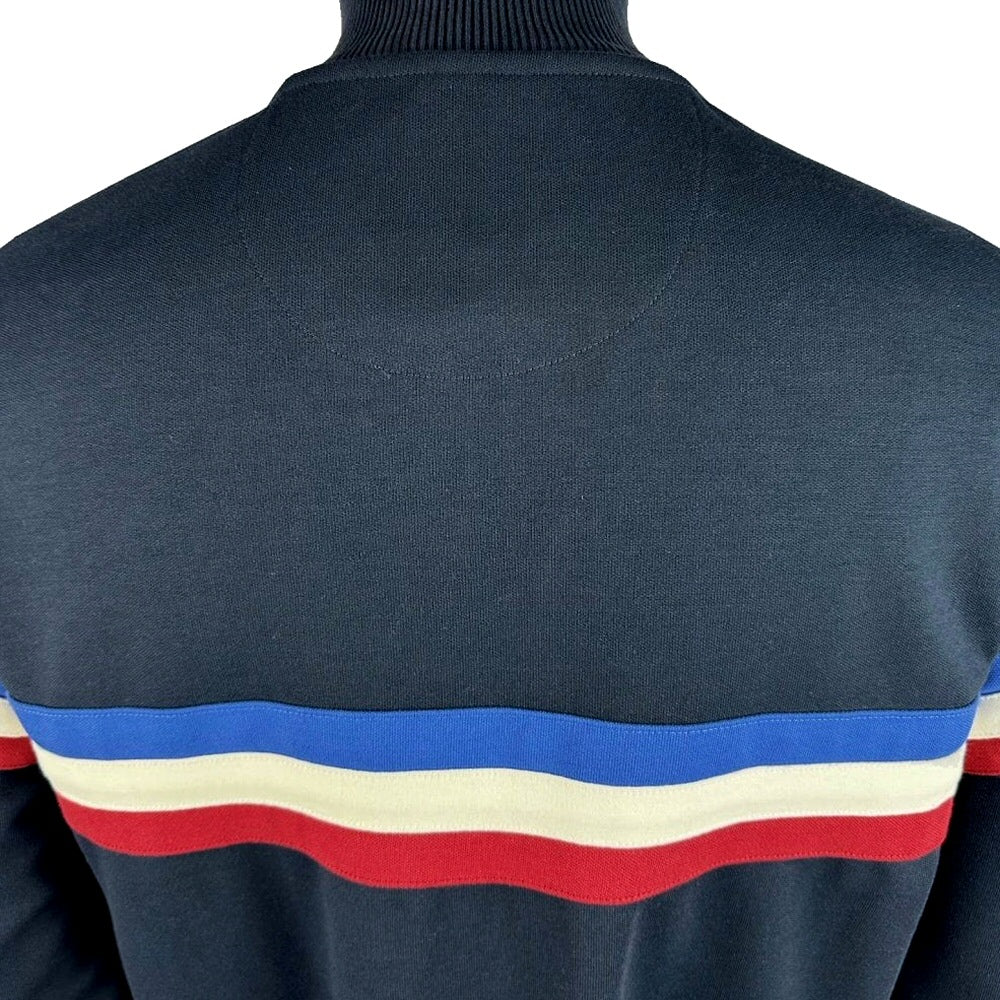 Trojan Records Retro Stripe Track Top Navy - Image 3