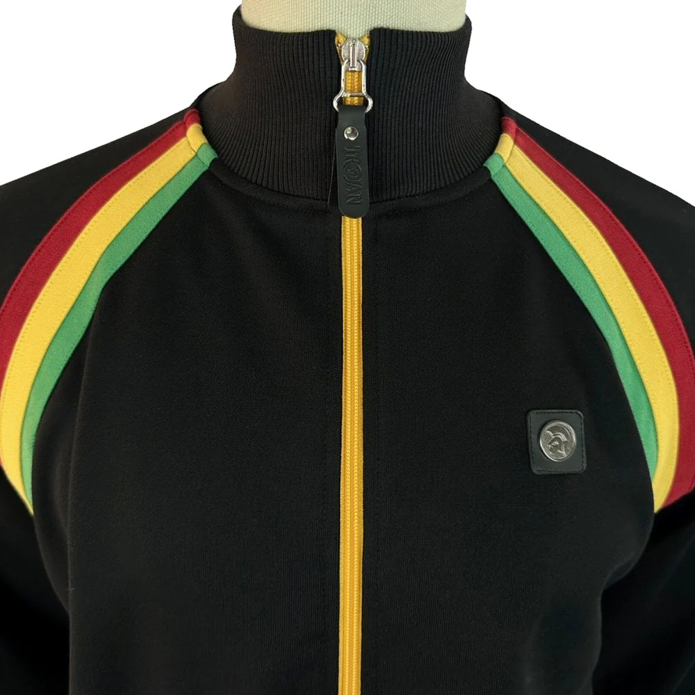 Trojan Records Retro Stripe Track Top Rasta - Image 2