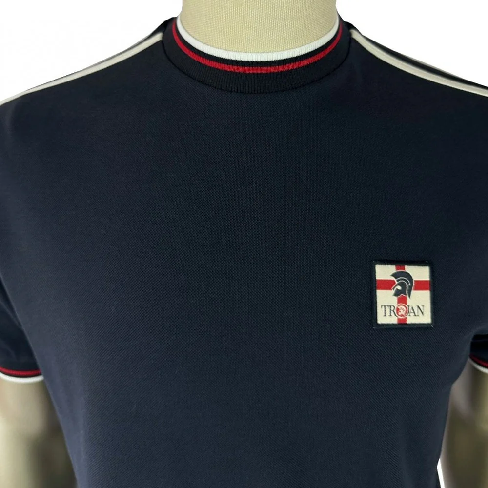 Trojan Records St Georges Flag Badge T-Shirt Navy - Image 2