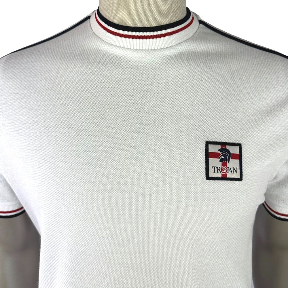 Trojan Records St Georges Flag Badge T-Shirt White - Image 2