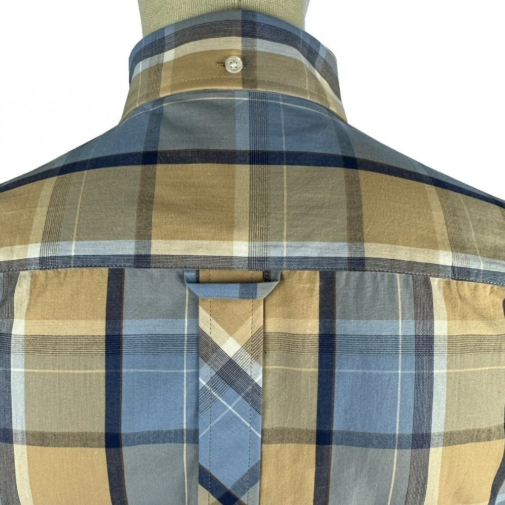 Trojan Records Windowpane Check Shirt With Pocket Square Powder - Image 3