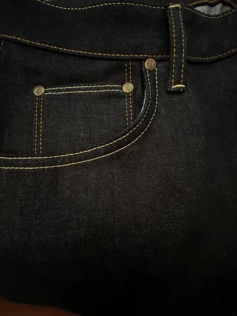 Trojan Records Zip Fly Blue / Black Denim Jeans - Image 4