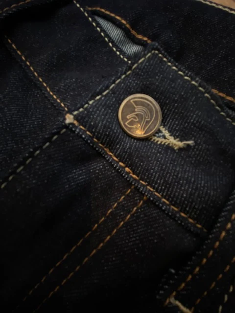 Trojan Records Zip Fly Blue / Black Denim Jeans - Image 5