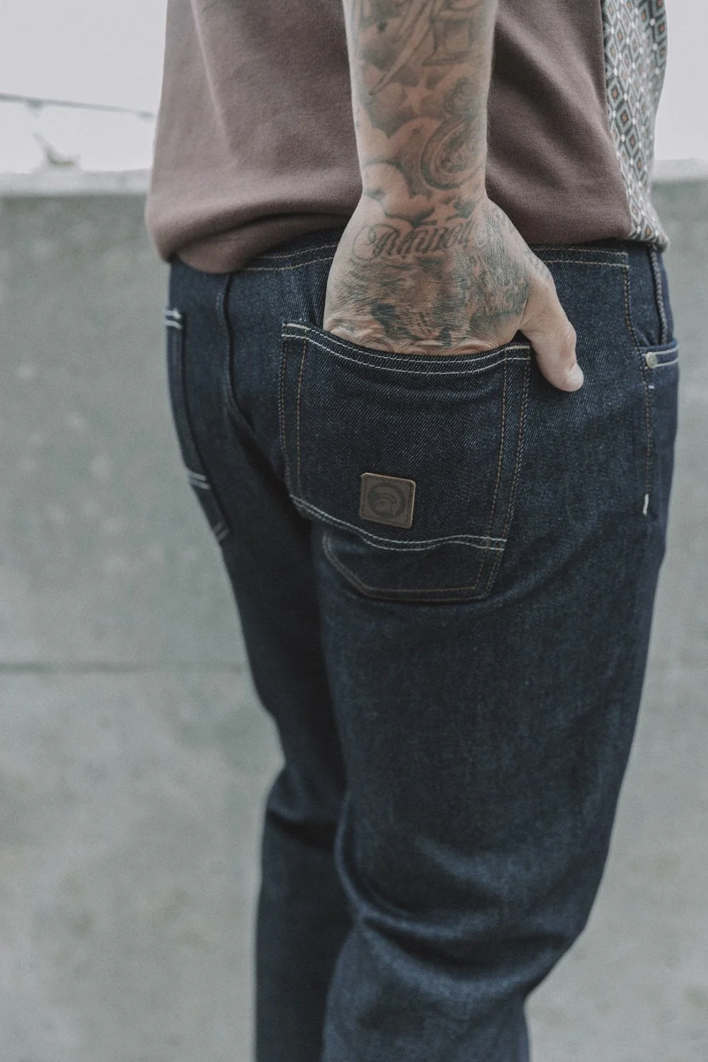 Trojan Records Zip Fly Blue / Black Denim Jeans - Image 7