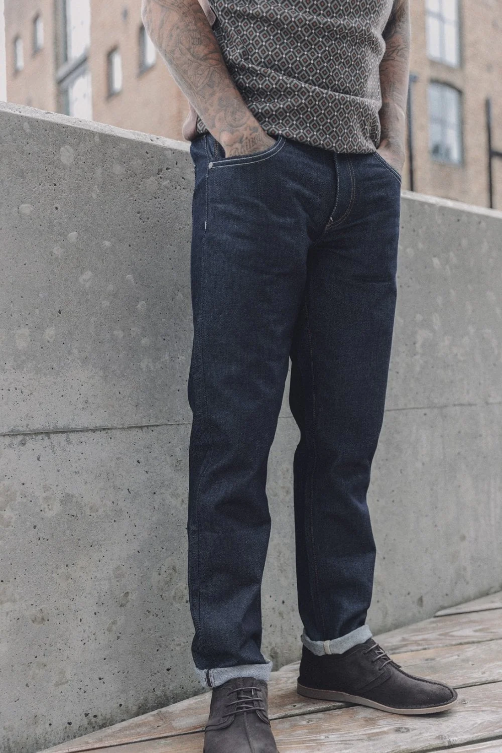 Trojan Records Zip Fly Blue / Black Denim Jeans - Image 8
